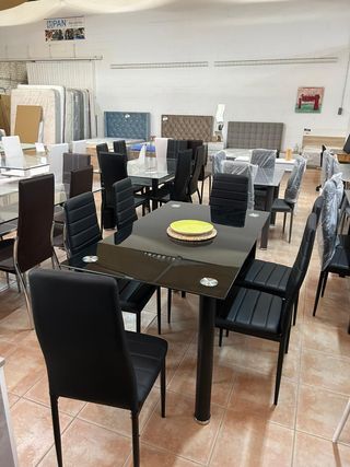 Mesa Comedor 6 Sillas Negra- Nueva 