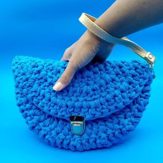 Bolso crochet turquesa