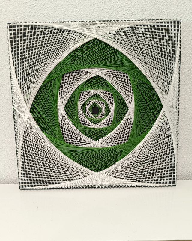 Cuadro hilo: Verde y blanco