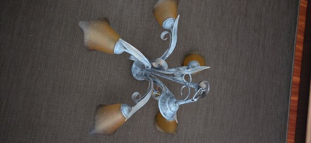 Lámpara techo 5 luces - Gris y dorado E14