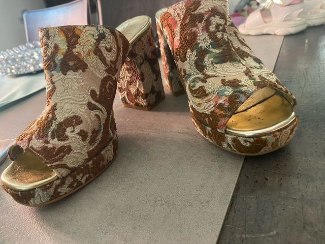 Sandali Alesya damascato beige-marrone