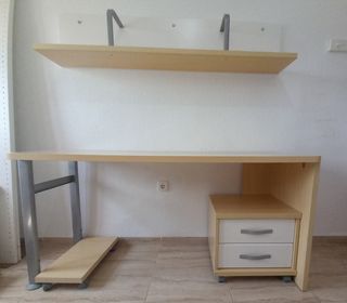 Escritorio con estantería - Gris Beige