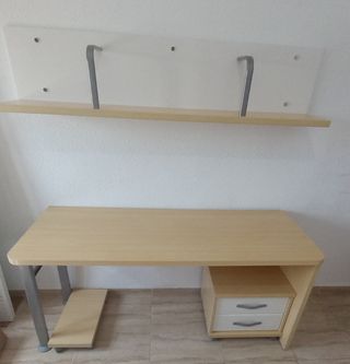Escritorio con estantería - Gris Beige