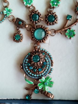 Collar y pendientes bisutería turquesa