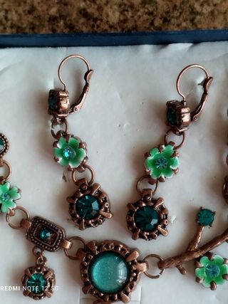 Collar y pendientes bisutería turquesa