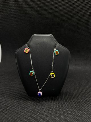 CADENA PLATA TOUS DE COLORES