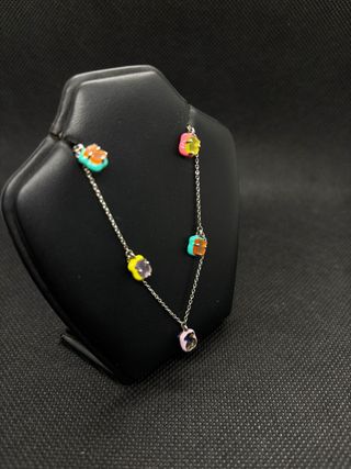 CADENA PLATA TOUS DE COLORES