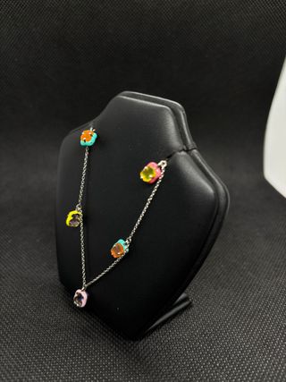 CADENA PLATA TOUS DE COLORES