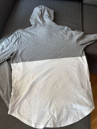 Sudadera Hollister gris-blanca talla M