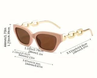 Gafas de sol estilo cadena beige