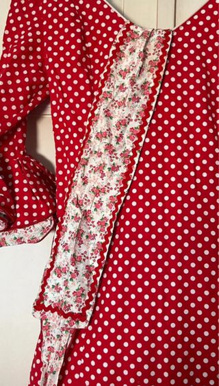 Traje Flamenca Rojo - lunares blancos