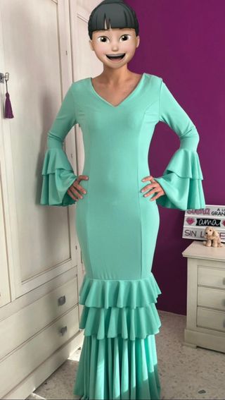 Traje Flamenca verde menta