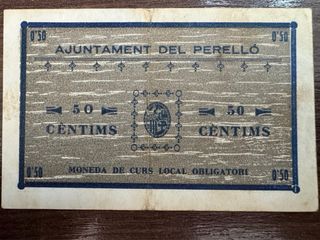 Billete 50 Céntimos Perelló 1937