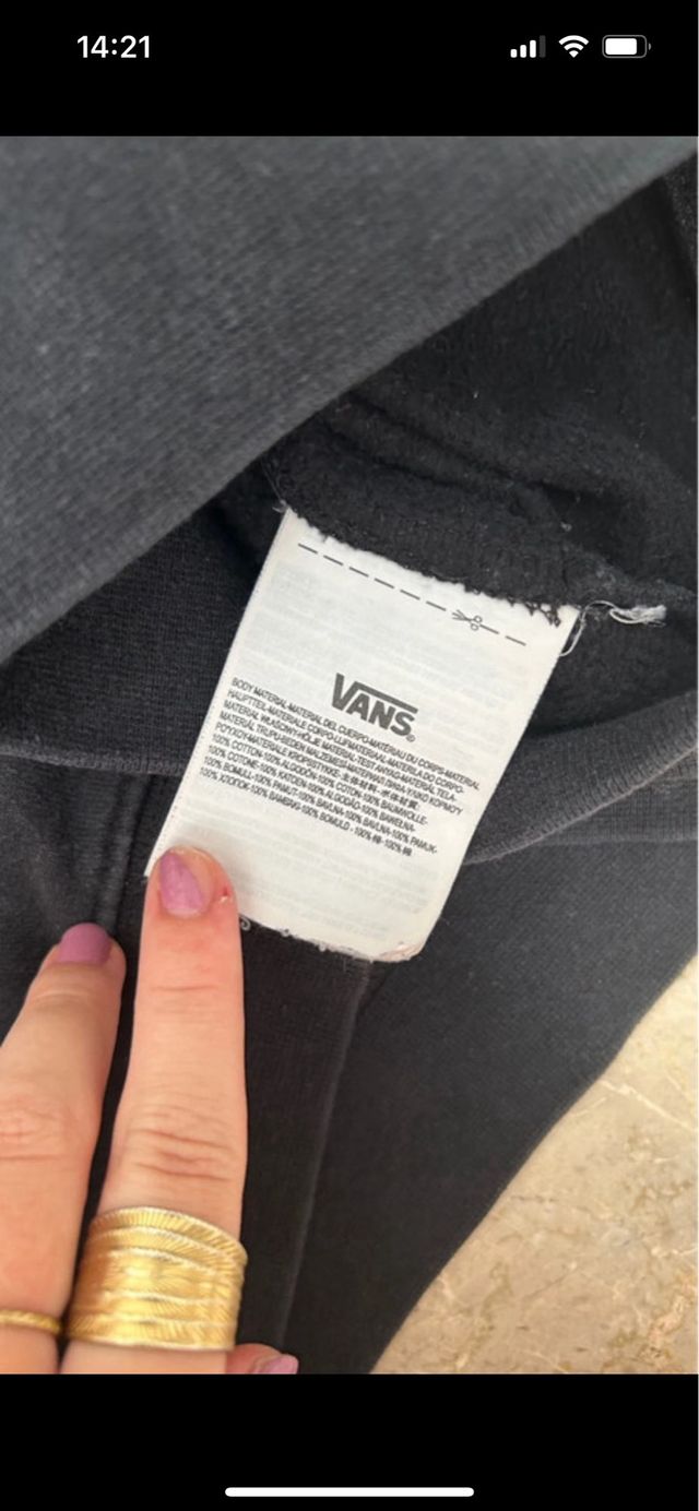 Sudadera Vans negra c/cuadr.