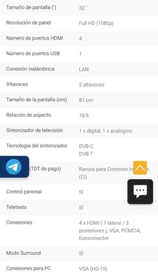 TV Sony Bravia 32" - Negro