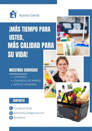 Limpieza de casas, cuidado de niños, apoyo general