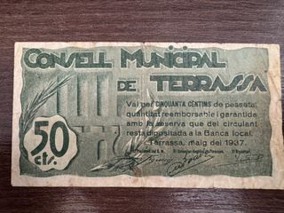 Billete 50 céntimos Terrassa 1937