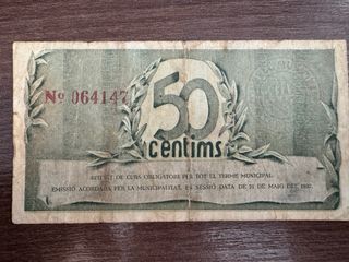 Billete 50 céntimos Terrassa 1937