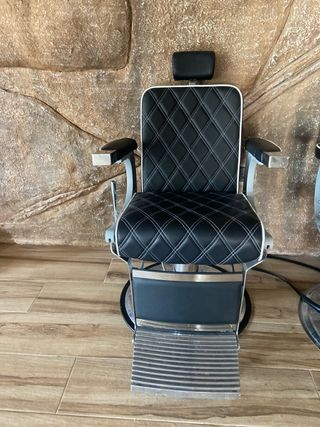 sillón barbero reclinable negro 