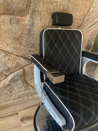 sillón barbero reclinable negro 