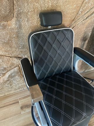 sillón barbero reclinable negro 