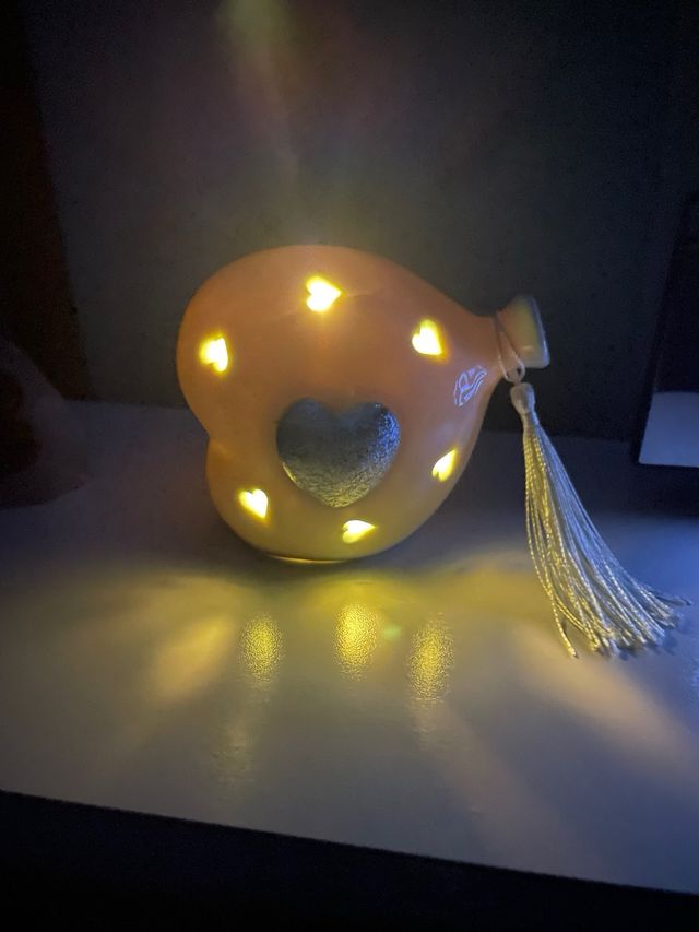 Lampada Notte Ceramica Cuore