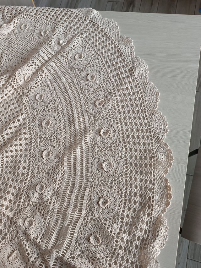 Tovaglia uncinetto beige cotone