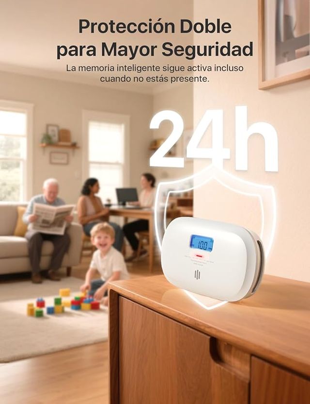 Detector CO X-Sense: Alarma Monóxido Carbono