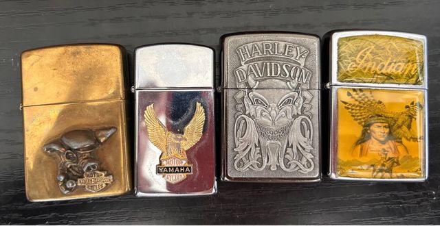 4 Encendedores Zippo - Harley Davidson, Yamaha, In