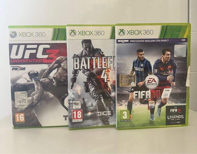 Imagen de 3 juegos de Xbox 360: UFC 3, Battlefield 4, FIFA 16