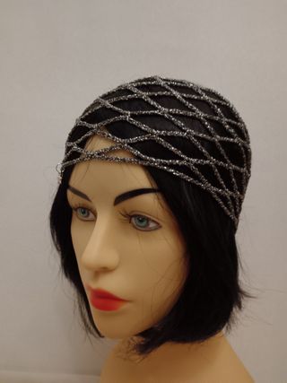 Cuffia Rete Argento Lurex