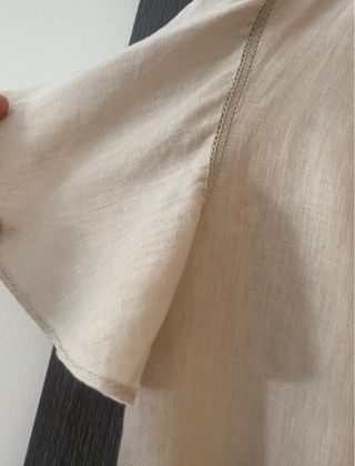 Blusa Zara lino beige - Talla XS