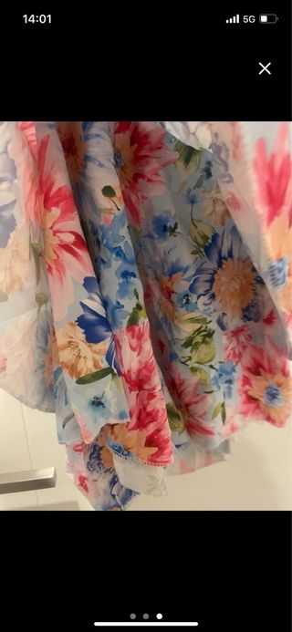 Mono-vestido floral azul talla única