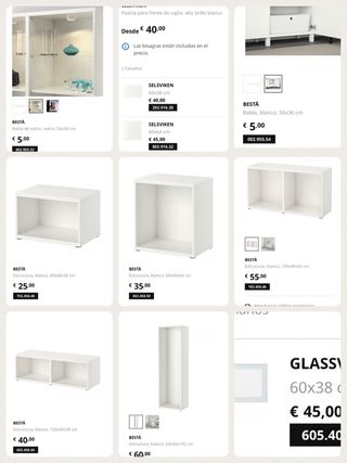 Mueble completo  BESTA IKEA alto brillo blanco