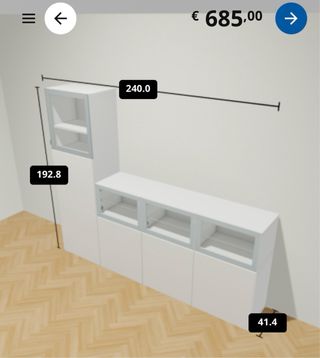 Mueble completo  BESTA IKEA alto brillo blanco