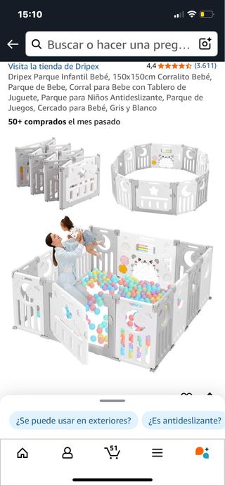 Parque Bebé Dripex 150x150cm