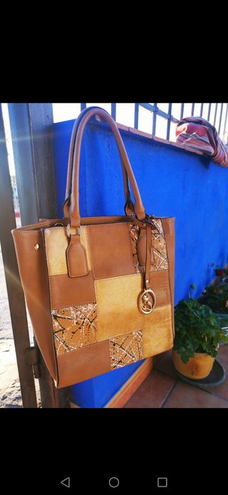 Bolso marrón-beige