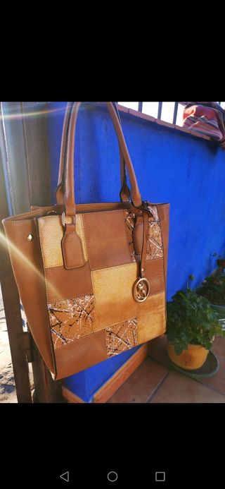 Bolso marrón-beige