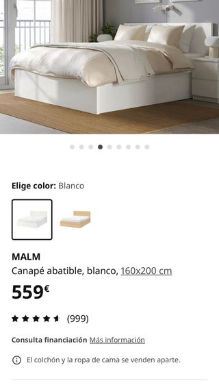 Canapé abatible Malm blanco IKEA