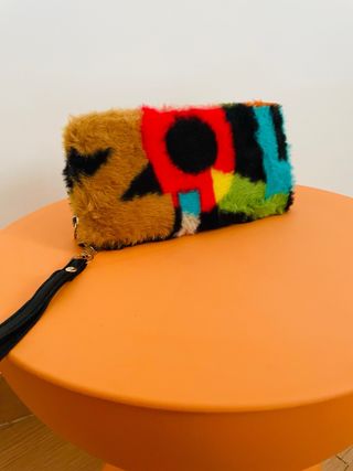 Cartera borreguillo multicolor