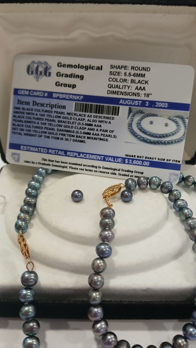 Conjunto pérolas - Colar, pulseira e brincos 14k