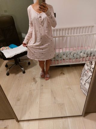 Camicia notte Prenatal rosa maniche lunghe