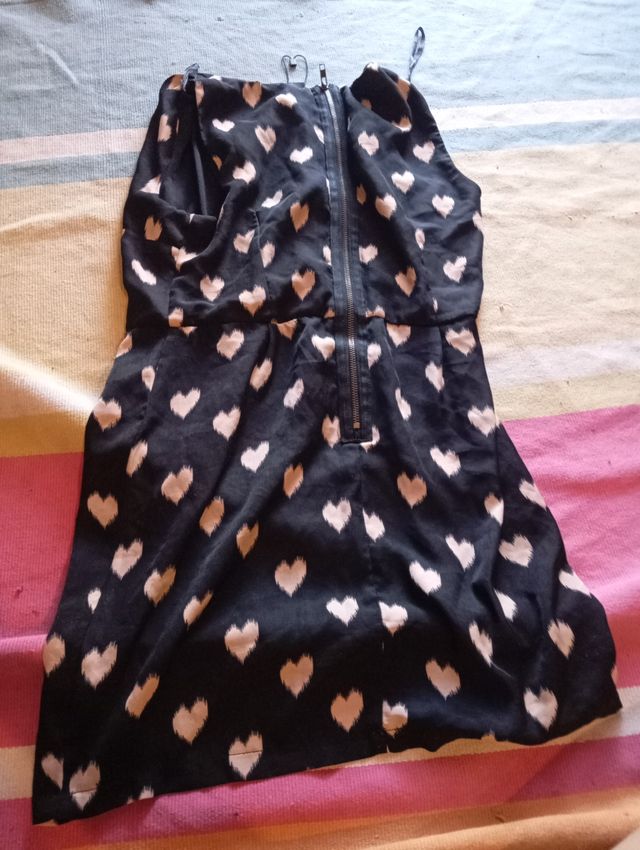 Vestito a pois cuori nero