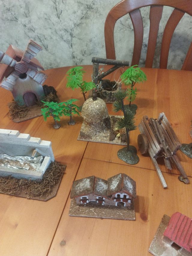 Belén navideño: molino & pesebre