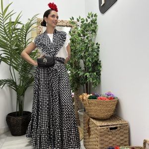Conjunto flamen baile feria romería: falda y piq