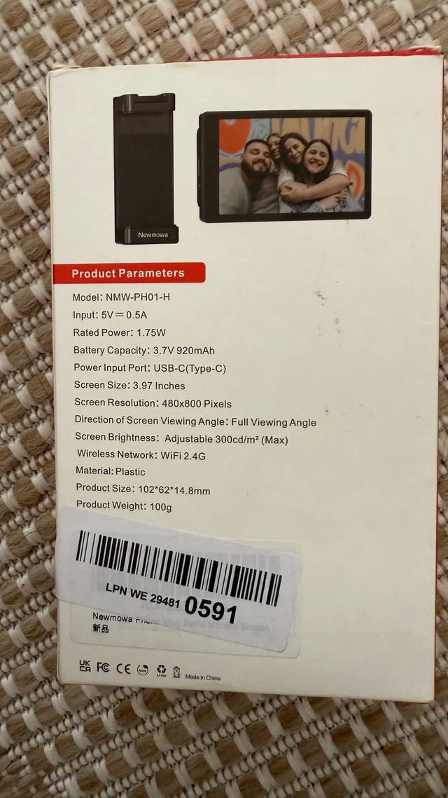 Newmowa NMW-PH01-H: Pantalla Vlog