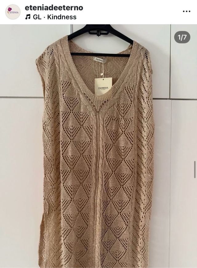 Vestido de punto beige