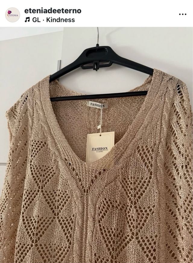 Vestido de punto beige