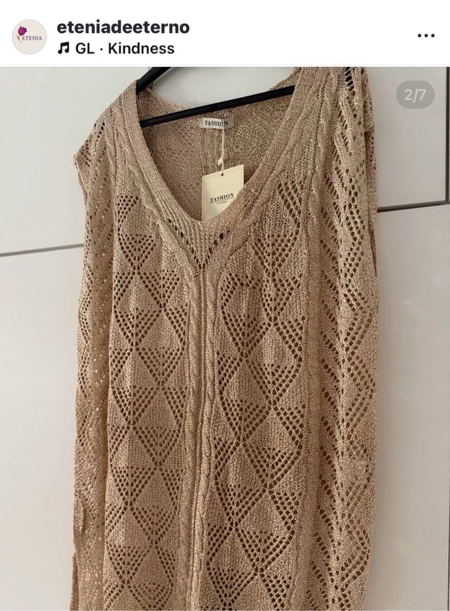 Vestido de punto beige