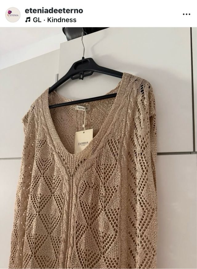 Vestido de punto beige